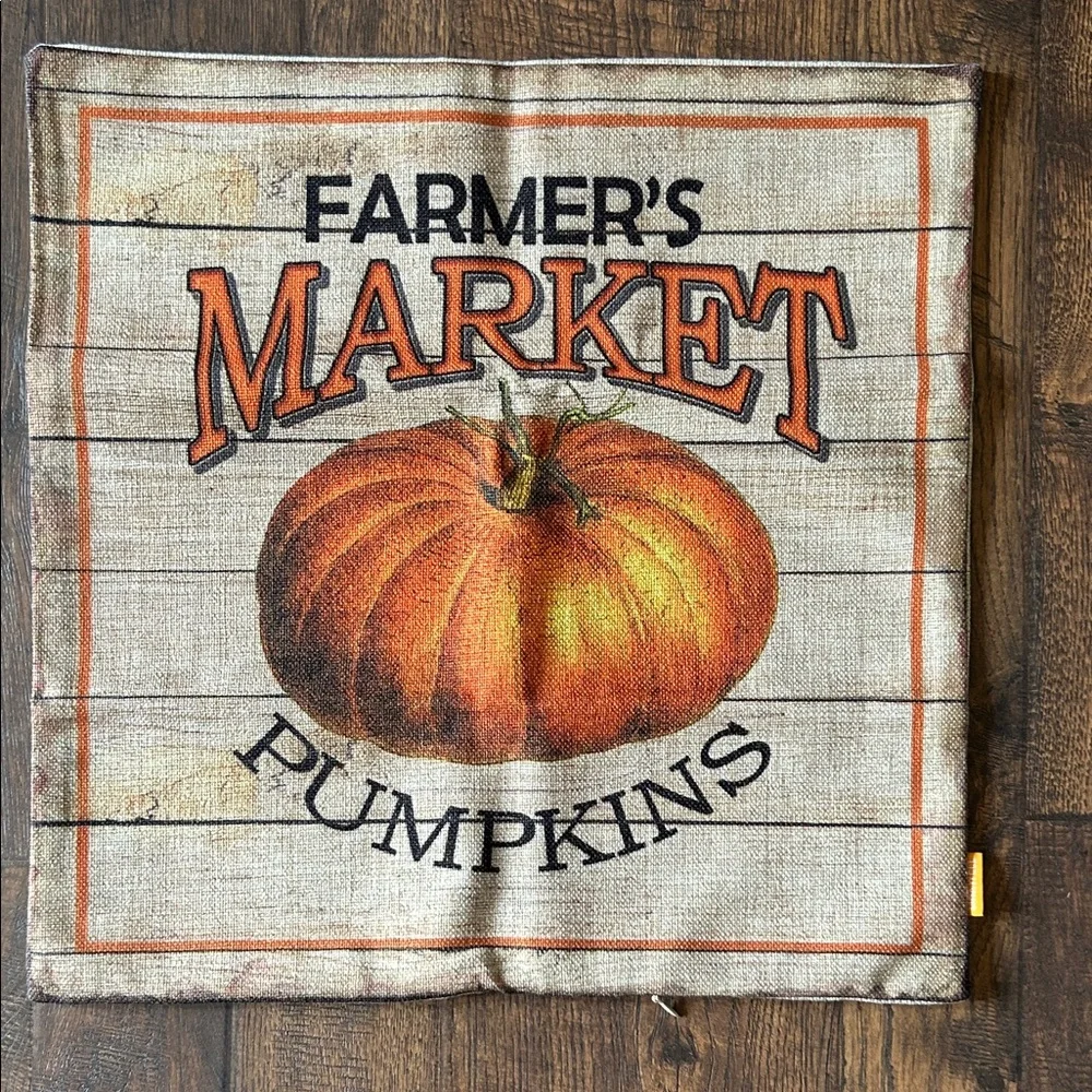 Linkwell Farmers Market Pumpkins Pillow Cover